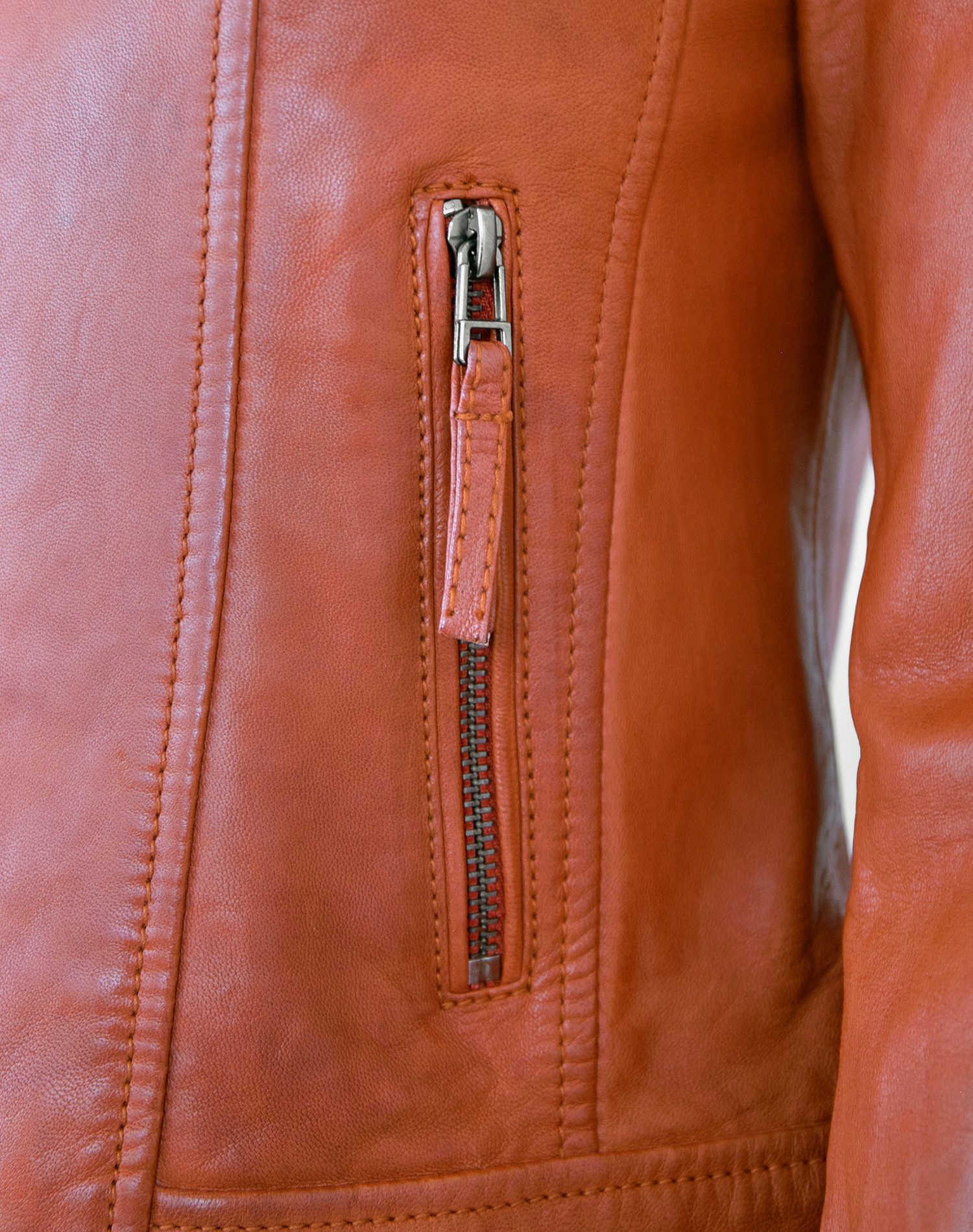 Apple of Eden Lederjacke AOE-118 Apple of Eden - Damen Lederjacke Kruzjacke Lammnappa burned orange