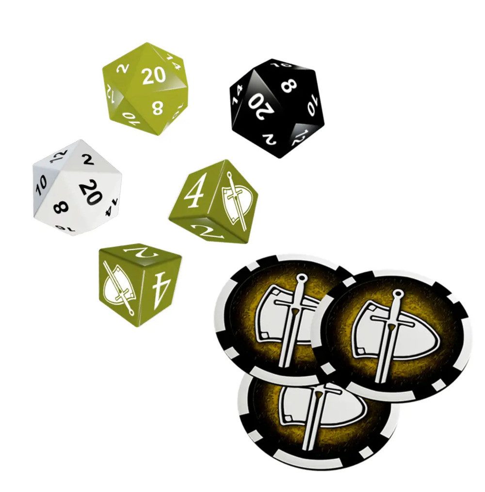 Ulisses Spiele Spiel Das Schwarze Auge, DSA5 Einsteigerbox: Krieger, Würfel- & Chipset