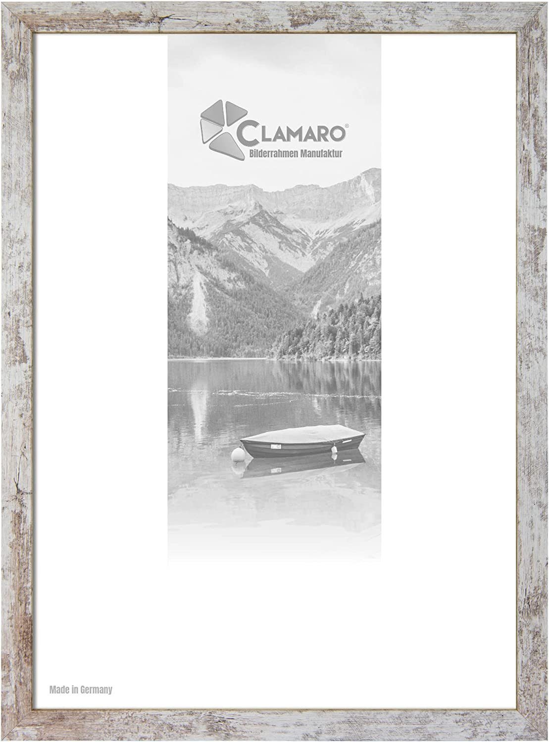 Clamaro Bilderrahmen Bilderrahmen Vintage Weiss CLAMARO Collage nach Maß FSC® Holz Modern eckig M3016 30x40 in Vintage Weiss