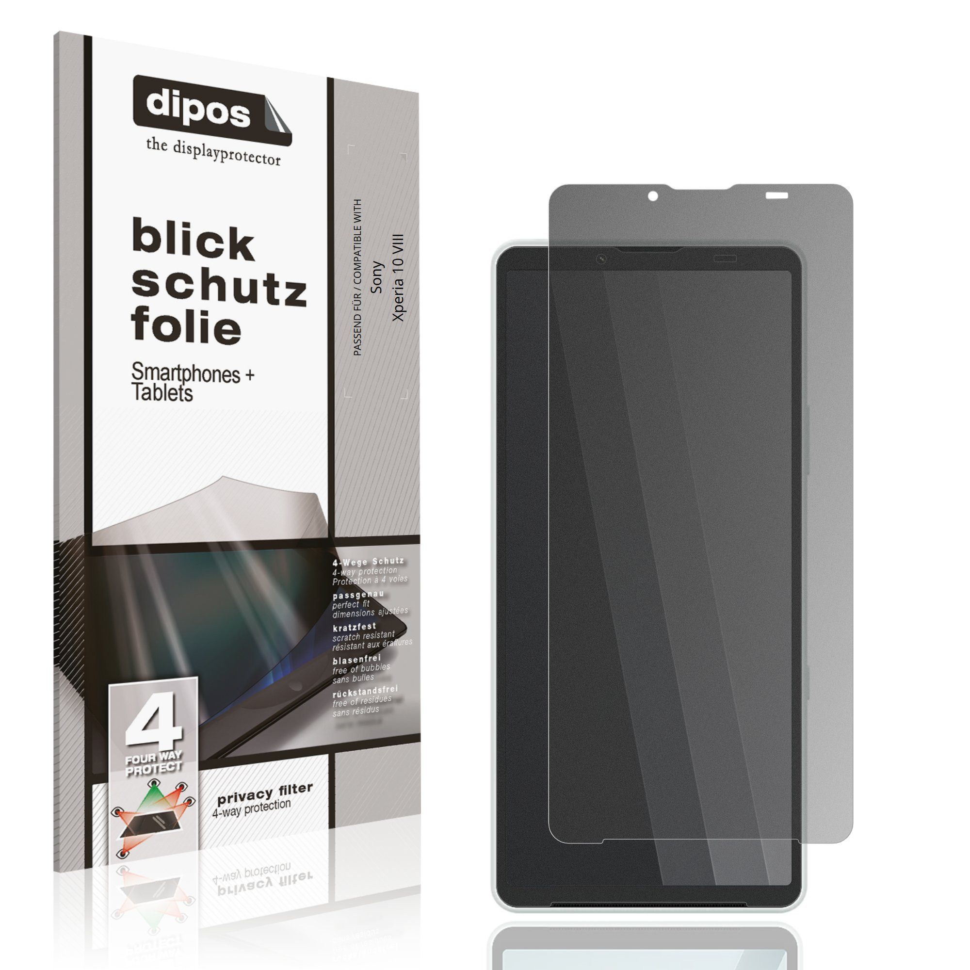 dipos Displayschutzfolie Schutzfolie für Sony Xperia 10 VIII, 1 Stück, Displayschutz Schutz Folie Made in Germany