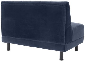 Casa Padrino Chesterfield-Sofa Luxus Chesterfield Couch Mitternachtsblau / Schwarz 121 x 75 x H. 85 cm - Wohnzimmer Sofa mit edlem Samtstoff - Luxus Kollektion
