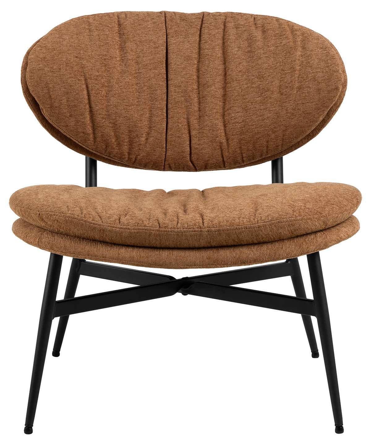 ACTONA GROUP Loungesessel Burma, Terracotta Stoff, schwarze Stahlbeine, Sitzhöhe: 43 cm