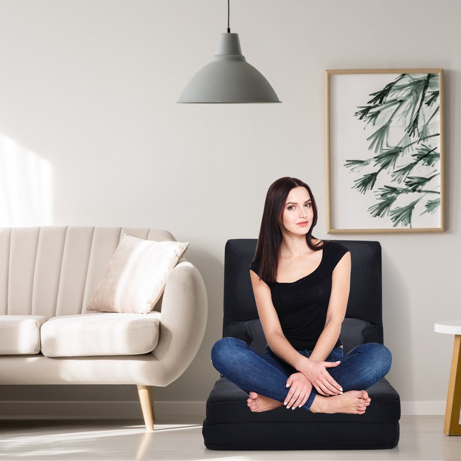 COSTWAY Relaxsessel, mit verstellbarer Lehne&Kissen,klappbar günstig online kaufen