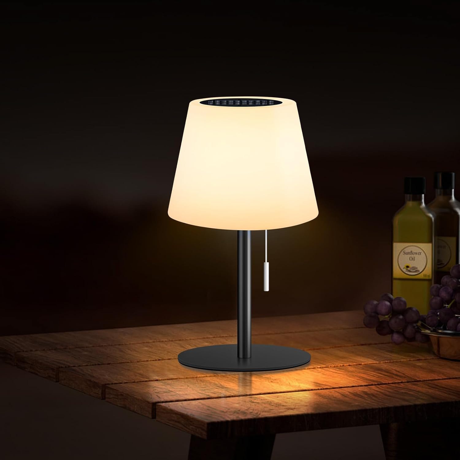 FELIXLEO Außen-Tischleuchte Solar LED Tischlampe Dimmbar Warmweiß RGB für Garten Terrasse