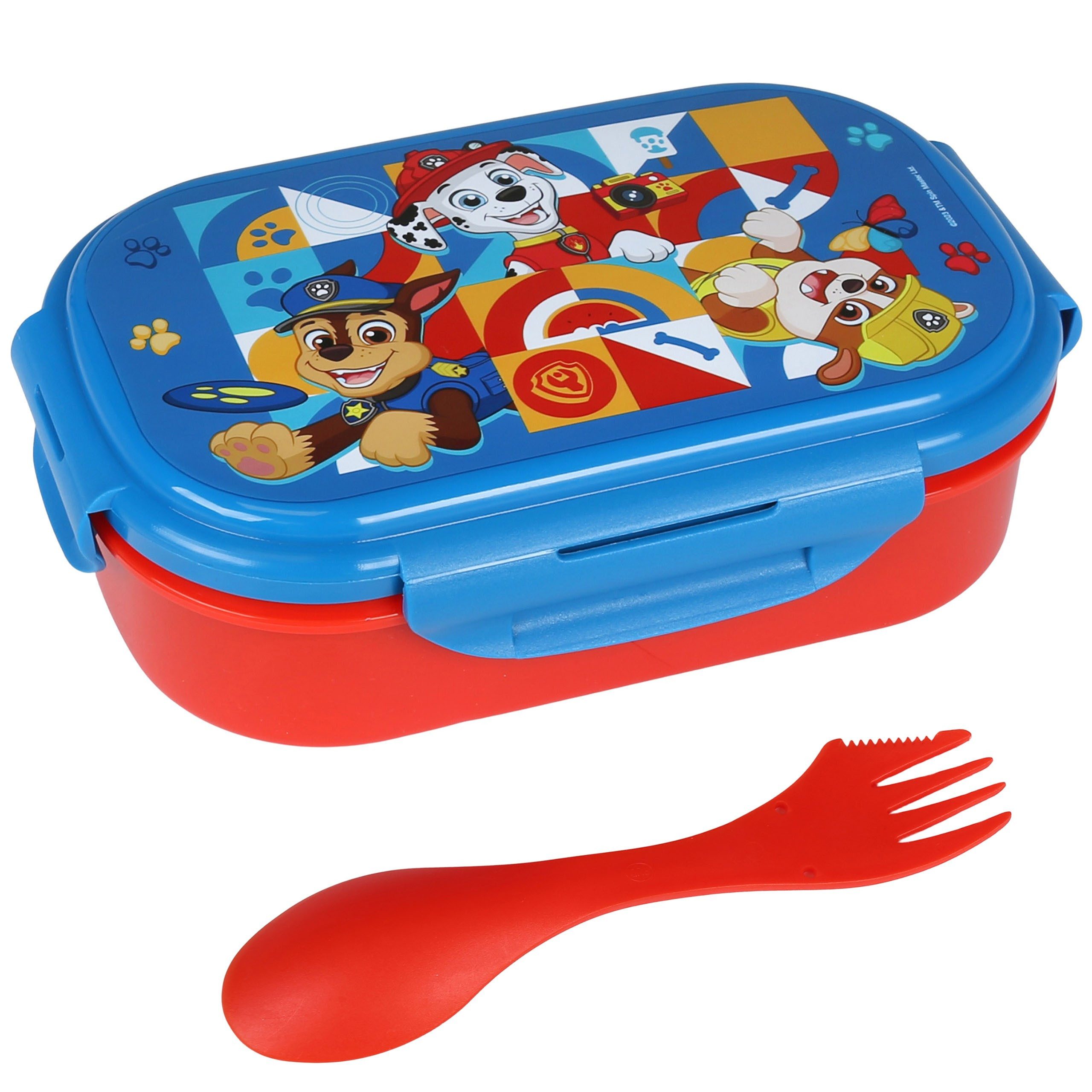 PAW PATROL Lunchbox Paw Patrol Frühstücksbox mit Besteck, Sandwich-Lunchbox
