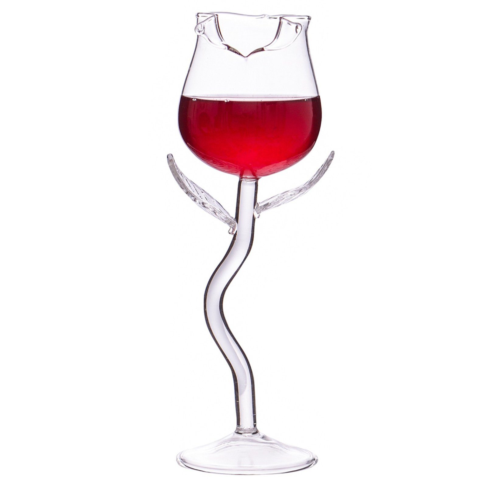 Popubear Rotweinglas Weinglas transparent Rosenform -Goblet -Tasse für  Zuhause, Fallfestigkeit