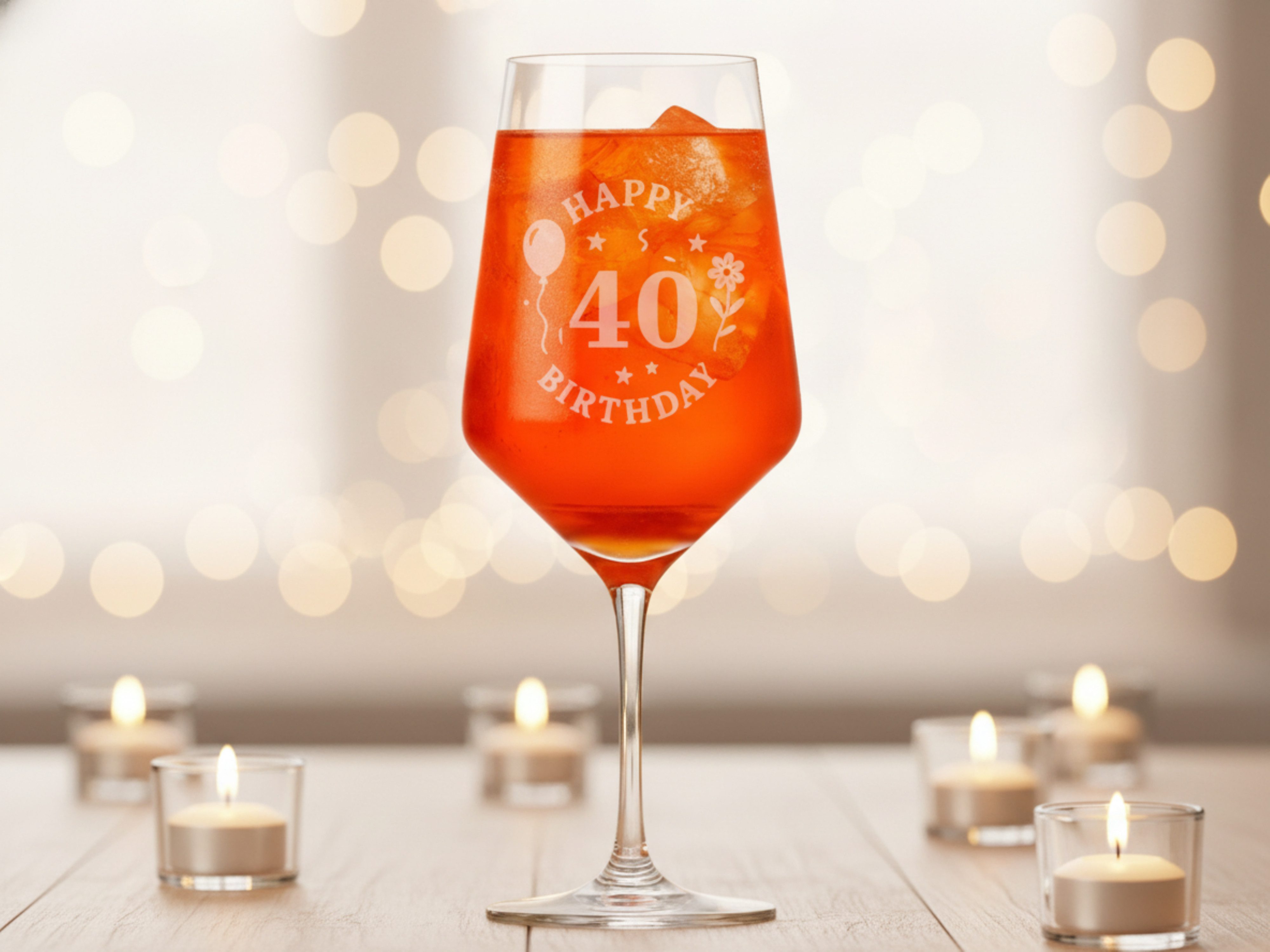 Valhalla Weinglas Gravur Happy Birthday 40 Geburtstag 350ml, 1-tlg., Glas, Atemberaubende Darstellung – Bild 2 von 5