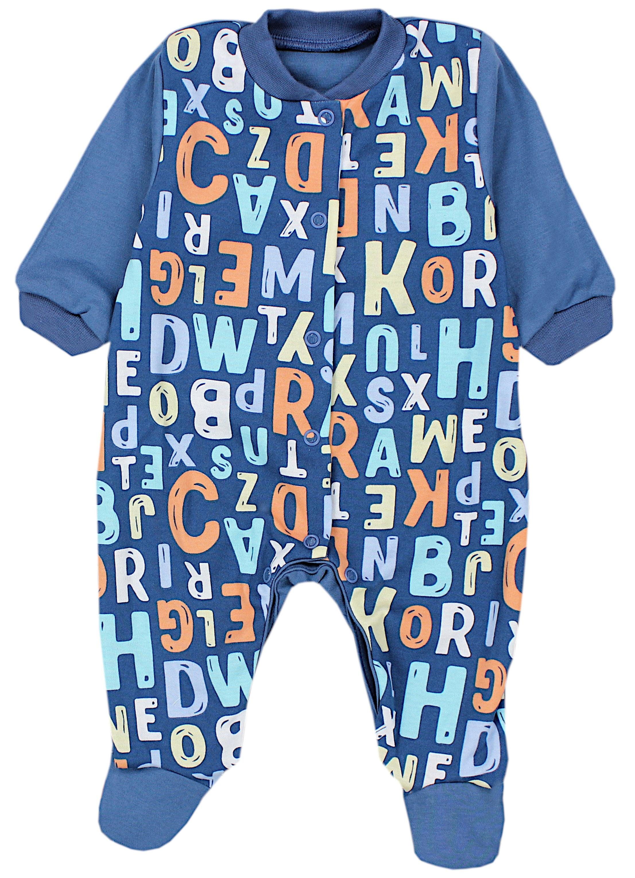 5 Langarm Schlafoverall Fuß Schlafstrampler Jungen Farbenmix mit TupTam 3er Baby Pack Schlafanzug