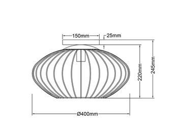 meineWunschleuchte LED Deckenleuchte, LED wechselbar, warmweiß, Lampenschirm Draht-geflecht Industriedesign für Treppenhaus, Ø40cm