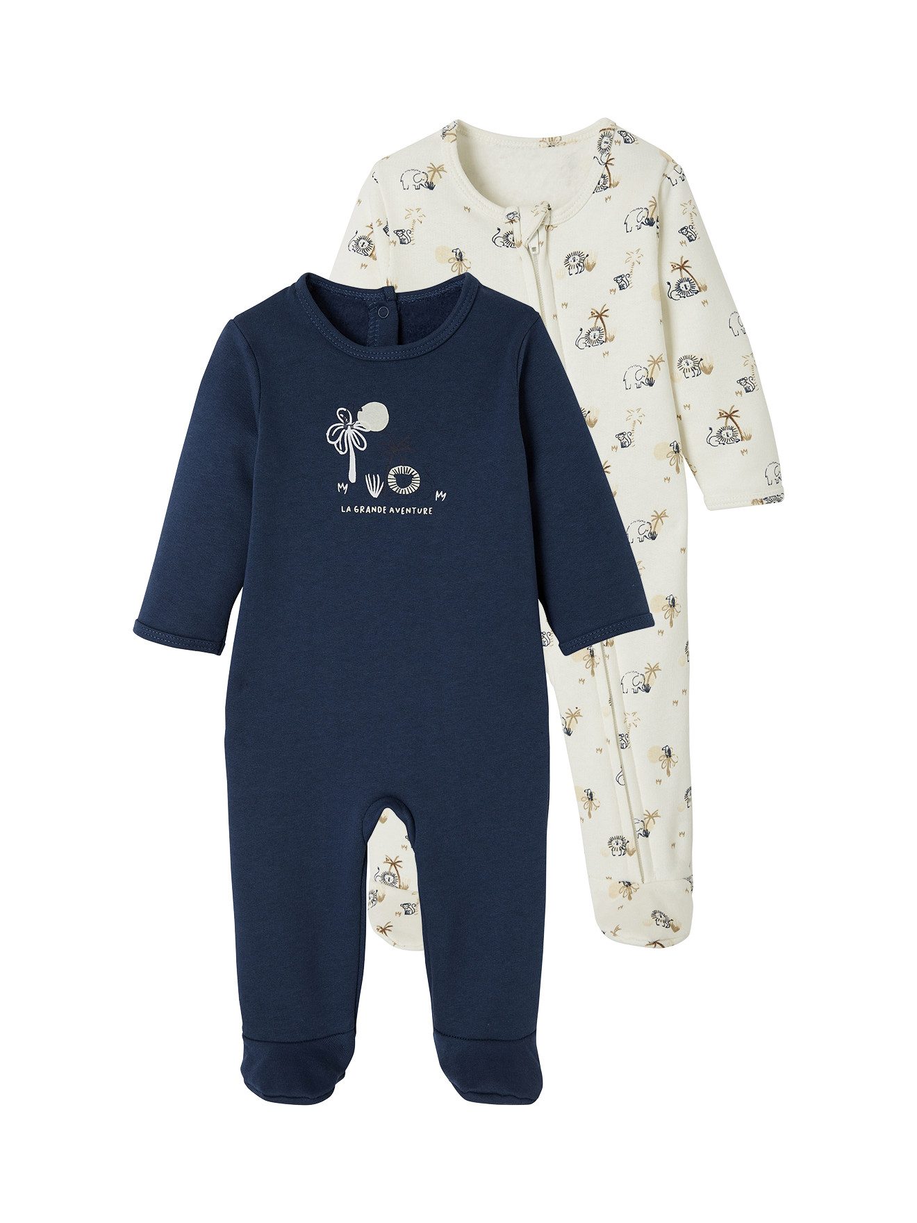 Schlafanzug 2er-Pack Baby Strampler aus Sweatware