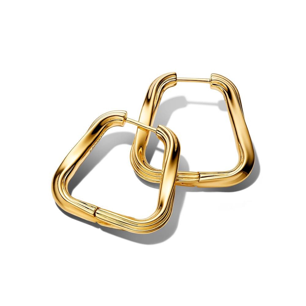 Paar Ohrstecker PANDORA Rechteckige Damen Ohrringe Essence, IP Gold