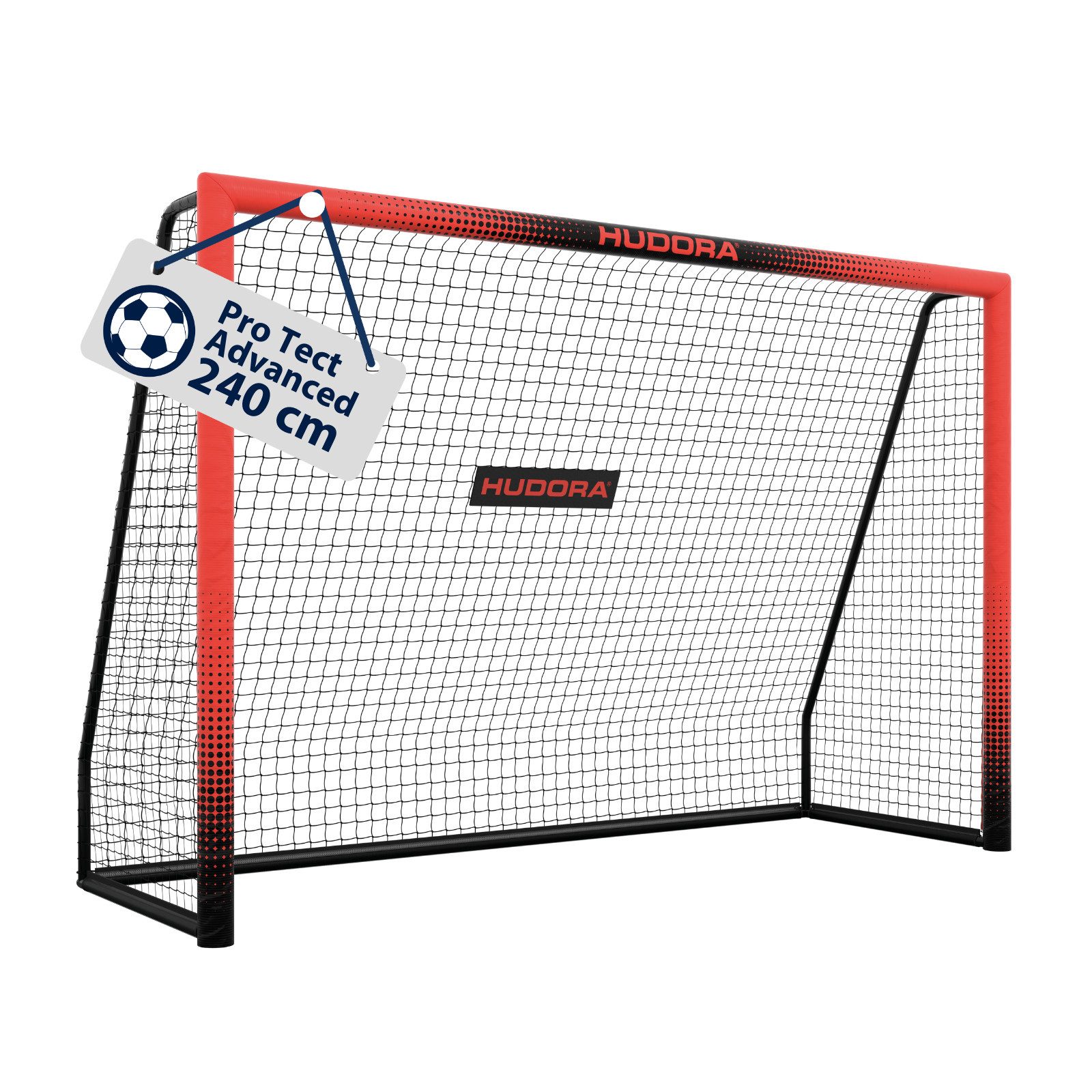 Hudora Fußballtor Pro Tect Advanced Red, Pfosten und Latte Schaumstoff ummantelt, inkl. Heringen