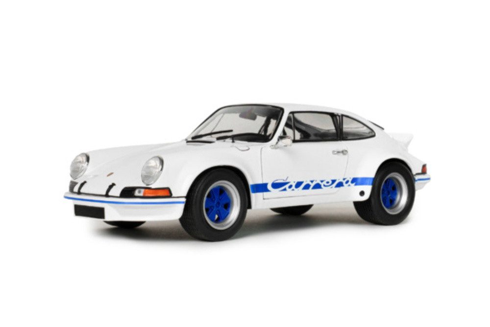 Solido Modellauto Porsche 911 RSR 1973 weiß blau, Maßstab 1:18
