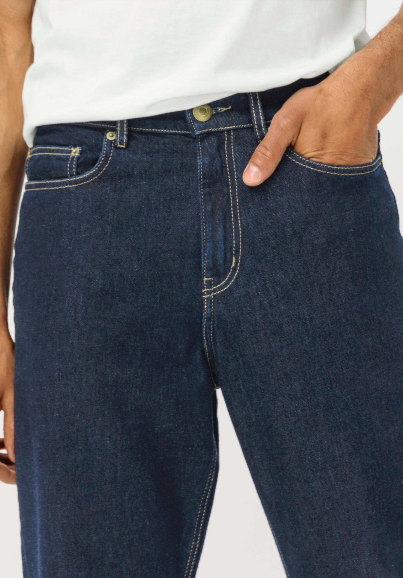 aus reinem Bio-Denim Tapered Jeans Relaxed Bequeme Hessnatur (1-tlg)