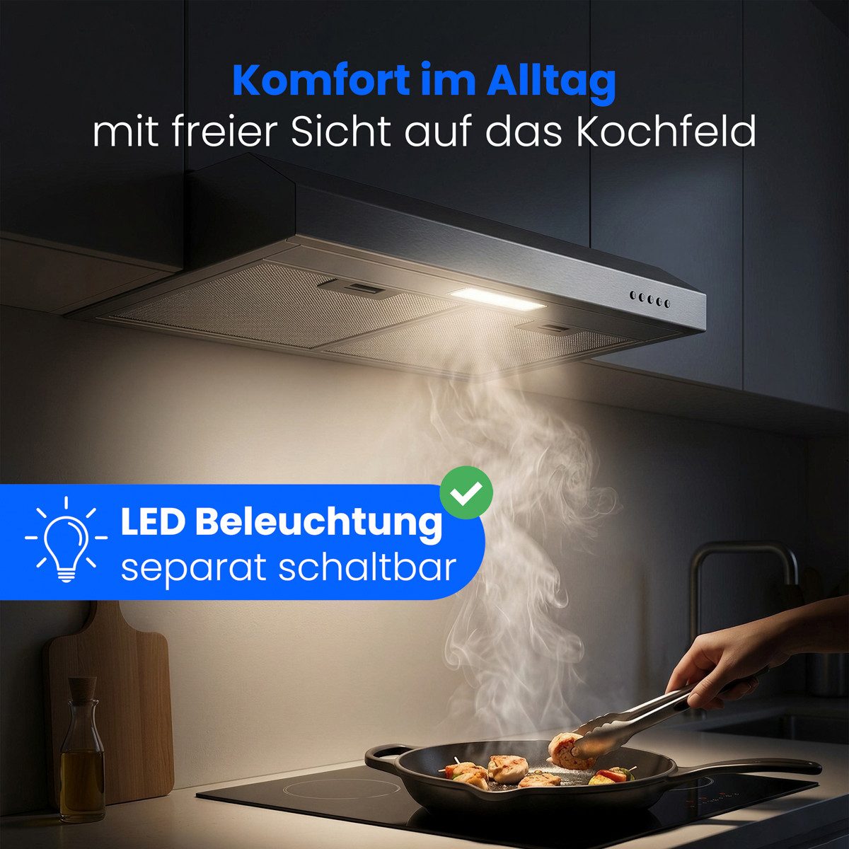 BOMANN Unterbauhaube DU 7613 Dunstabzugshaube 60cm Unterbau, Umluft und Abluft – Bild 5 von 5