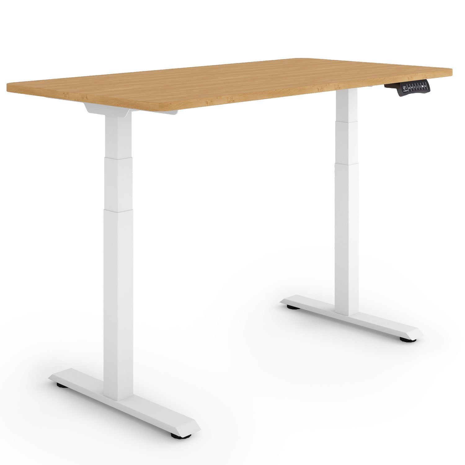 x Rahmen: / ESMART cm Schreibtisch Tischplatte: Höhe: Germany, Weiß Bambus 125,5 - ESMART 60,5 cm 120 60