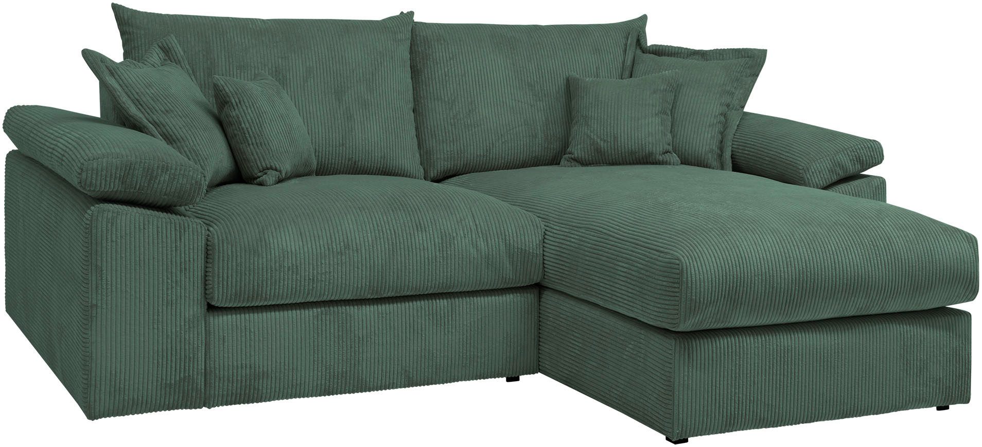 Home affaire Ecksofa Soft&Cosy XL L-Form, B: 246 cm - OTTO. Verlässliche Qualität., Mega-Sofa, Cord oder Chenille-Struktur, mit Federkern & 4 Zierkissen