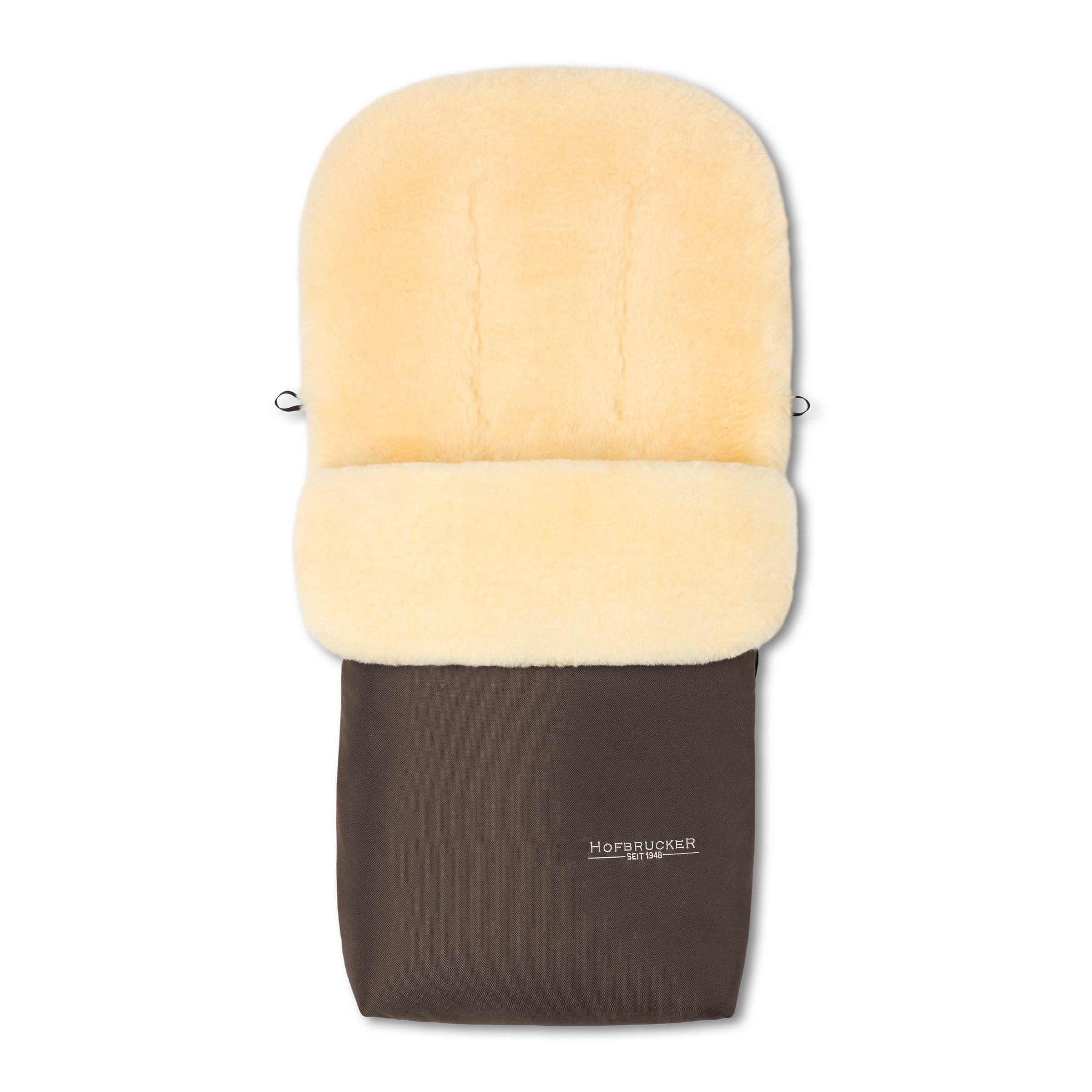 Hofbrucker seit 1948 Fußsack Lammfell-Fußsack Putzi für Kinderwagen und Buggy, warmer Winterfußsack mit echtem Lammfell wasserabweisend und