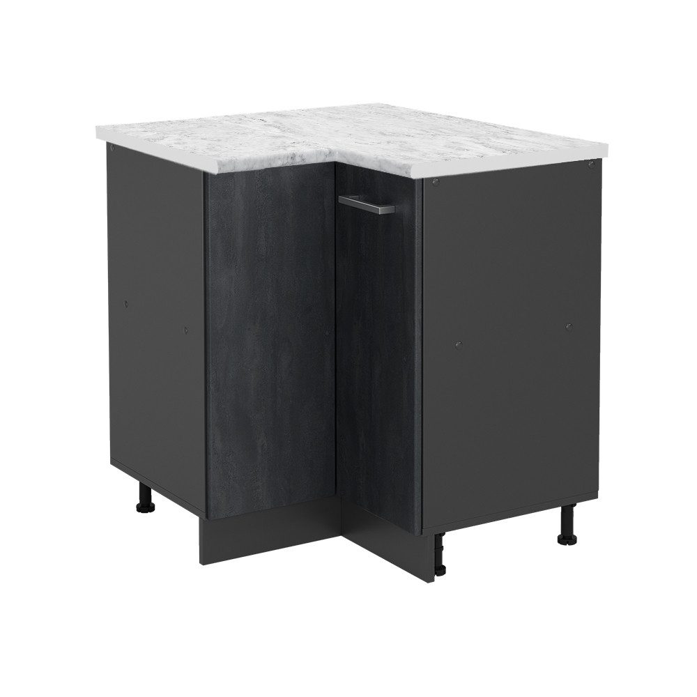 Vicco Eckunterschrank R-Line, Schwarz Beton/Anthrazit, 75.6 günstig online kaufen