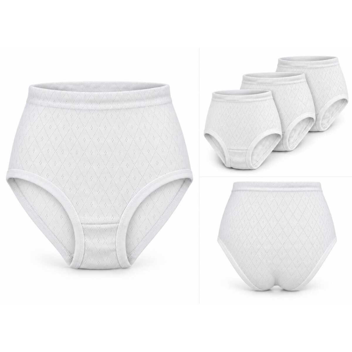 EloModa Taillenslip 4x Damen Slips Unterhosen Unterwäsche Baumwolle, 36/38 56/58 (4-St) 100% Baumwolle, 4er Pack Damen Unterhosen
