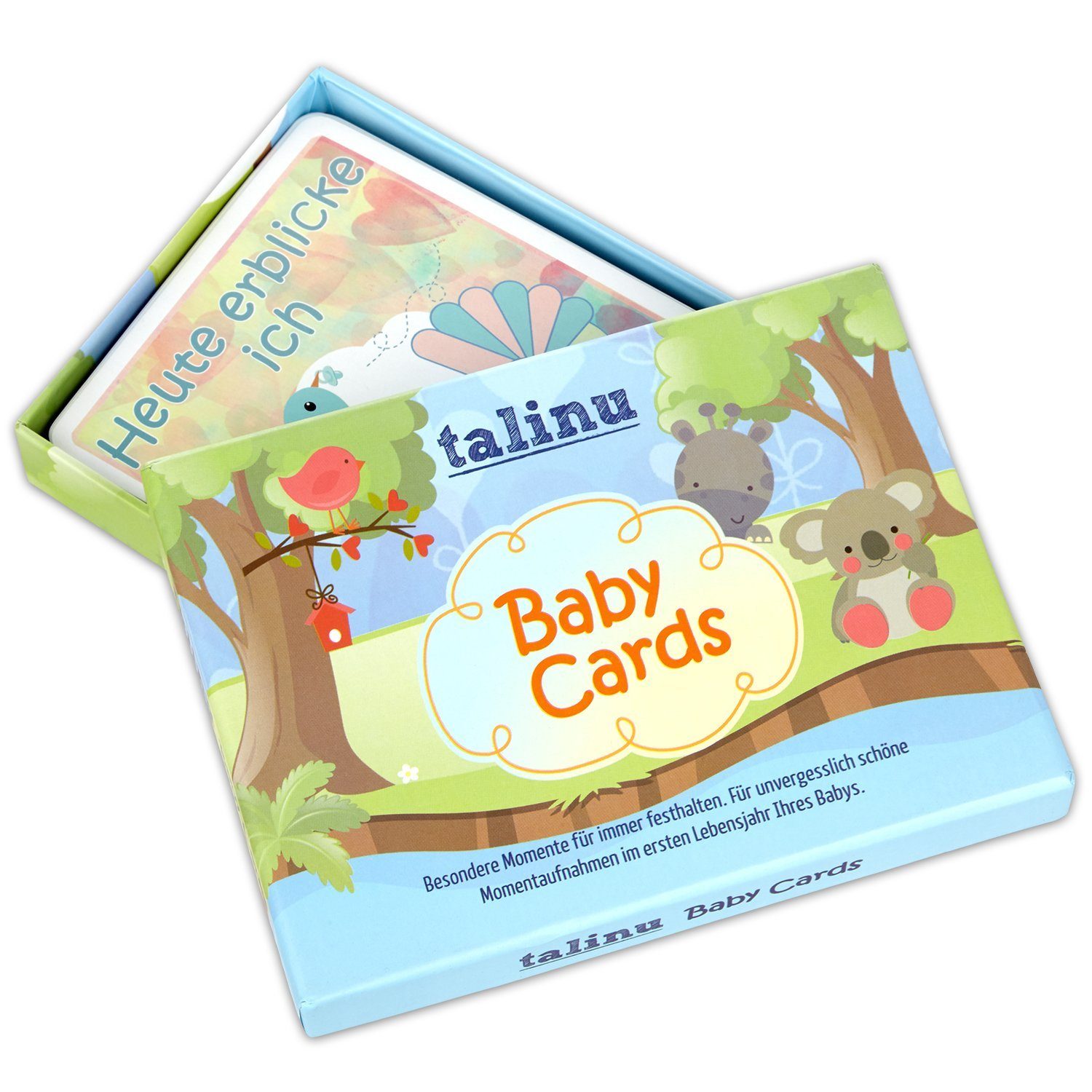 Cards erstes Lebensjahr 35 x Baby Erinnerungskarten Memory Talinu Zeichenalbum Cards