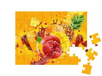 puzzleYOU Puzzle Gesunde Mango, Granatapfel, Ananas, Orange, 48 Puzzleteile, puzzleYOU-Kollektionen Obst, Essen und Trinken