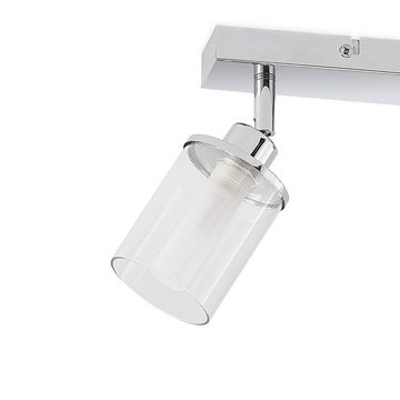 Lindby Strahler Vinza, Modern, Stahl, Glas, chrom, 3 flammig, G9, Deckenlampe, Deckenleuchte