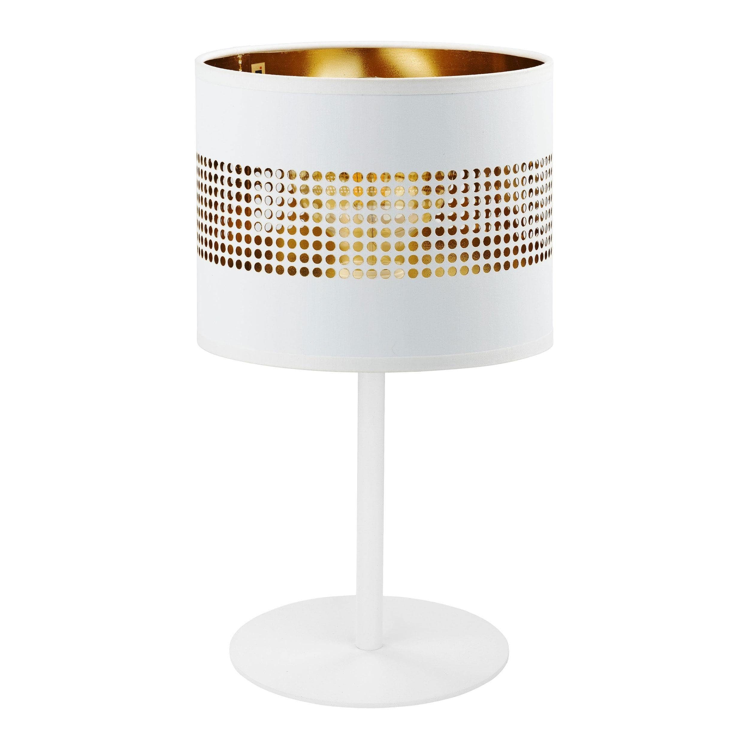 Signature Home Collection Nachttischlampe Tischlampe gold Metall mit Lampenschirm für Nachttisch, ohne Leuchtmittel, warmweiß