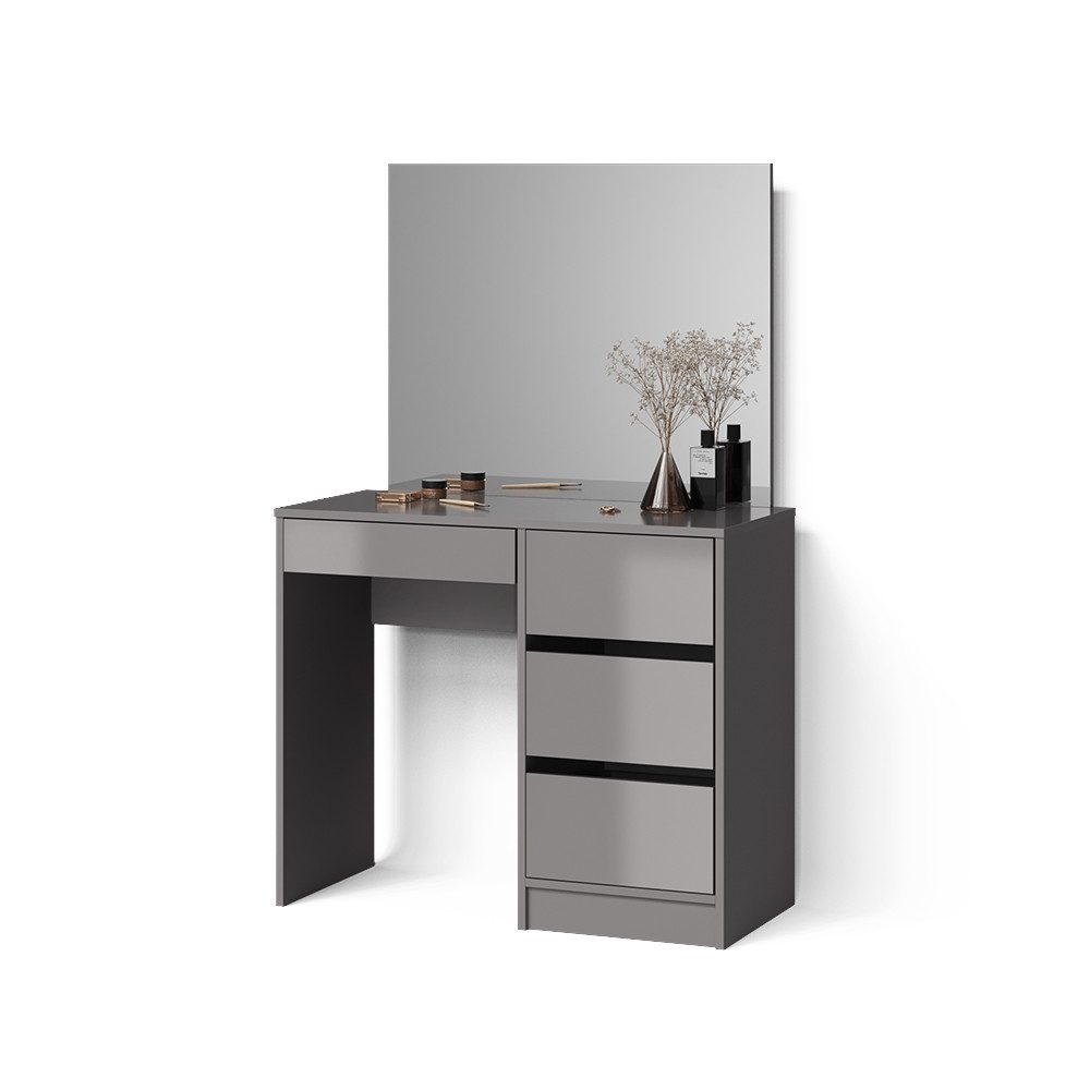 Livinity® Schminktisch Imola, Grau/Grau, 90 cm günstig online kaufen