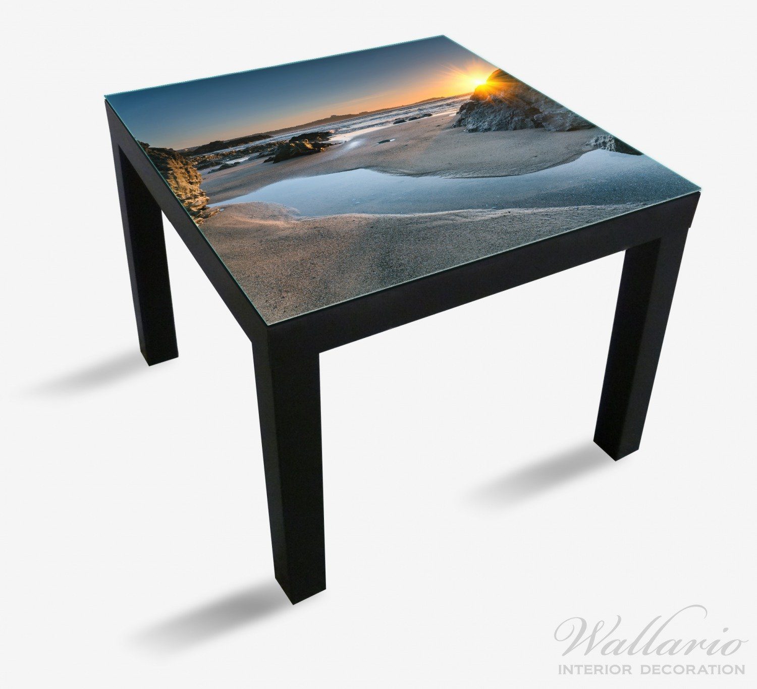 geeignet Sonnenuntergang (1 hinter einem für Tisch Tischplatte St), Strand am Lack Wallario Ikea Felsen