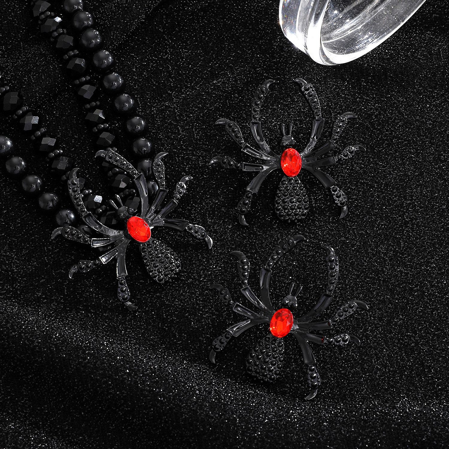 nsihing Choker-Set Gothic-Choker-Halsketten-Set, Halloween-Halskette, Damen Schmuck-Set (3-tlg)