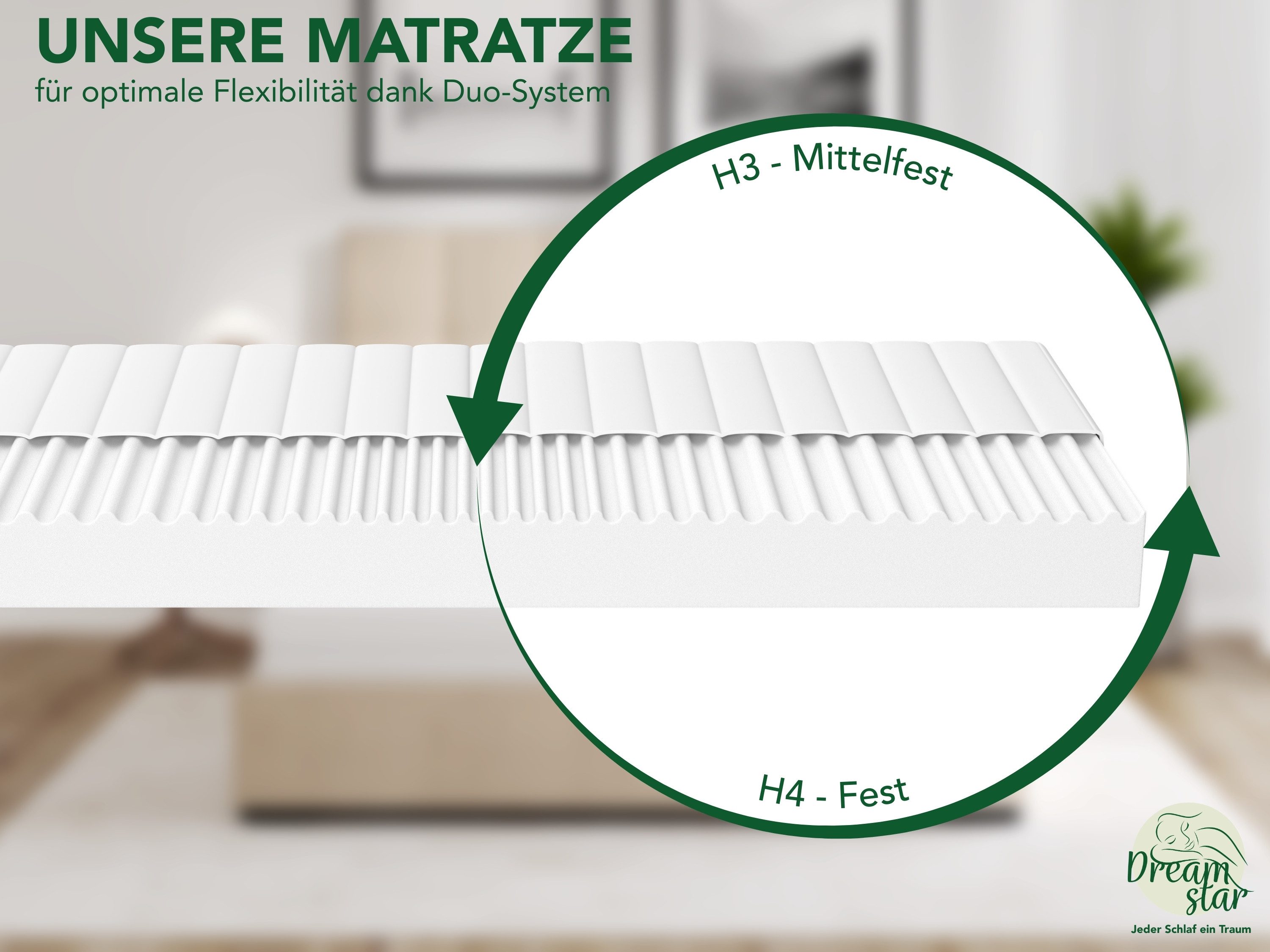 Kaltschaummatratze 7-Zonen Easy Flex - zwei Liegeseiten - 90x200 120x200 140x200 180x200, Dreamstar, verschiedene Größen, Härtegrade und Höhen - ergonomisch, we – Bild 4 von 5