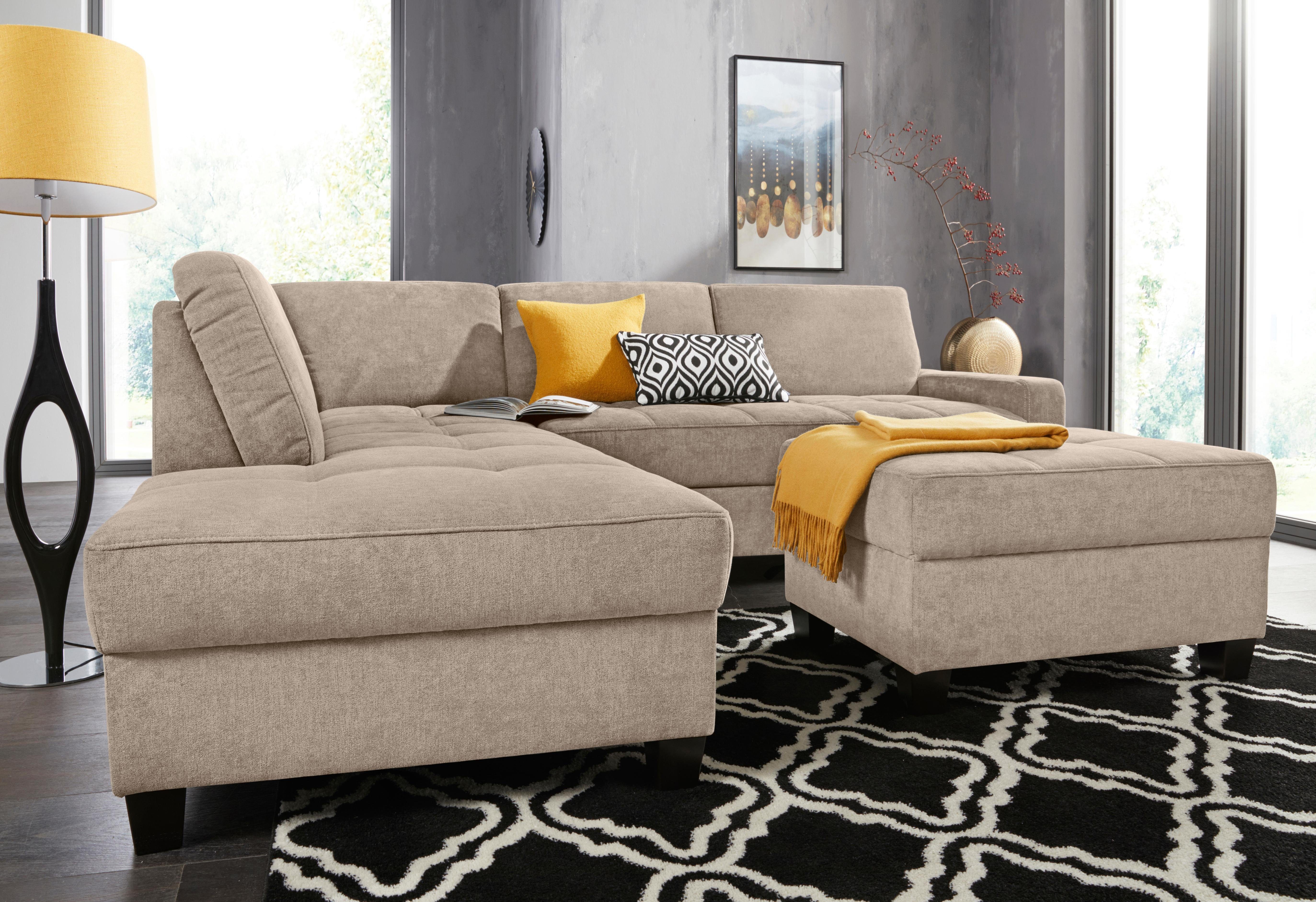 DOMO collection Ecksofa "Florentina zeitlos und elegant, Sitznähte als Desi günstig online kaufen