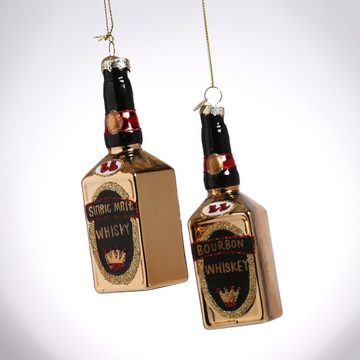 MARELIDA Christbaumschmuck Weihnachtsbaumschmuck BOURBON WHISKEY Flasche Glas H: 14,2cm