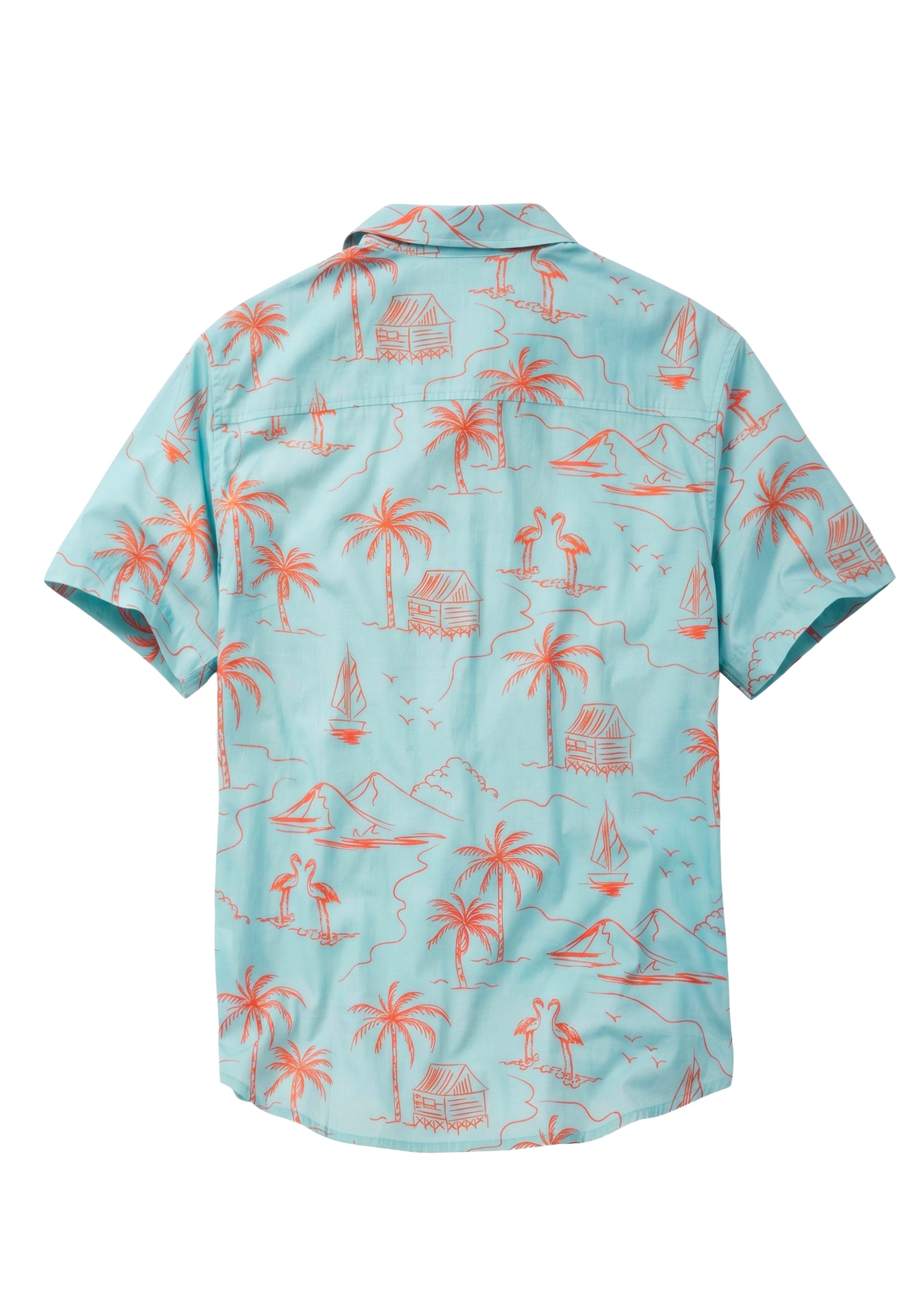John Devin Hawaiihemd - Kurzarmhemd mit kontrastfarbigem Palmen Druck Freizeithemd bis Größe 5XL – Bild 4 von 5
