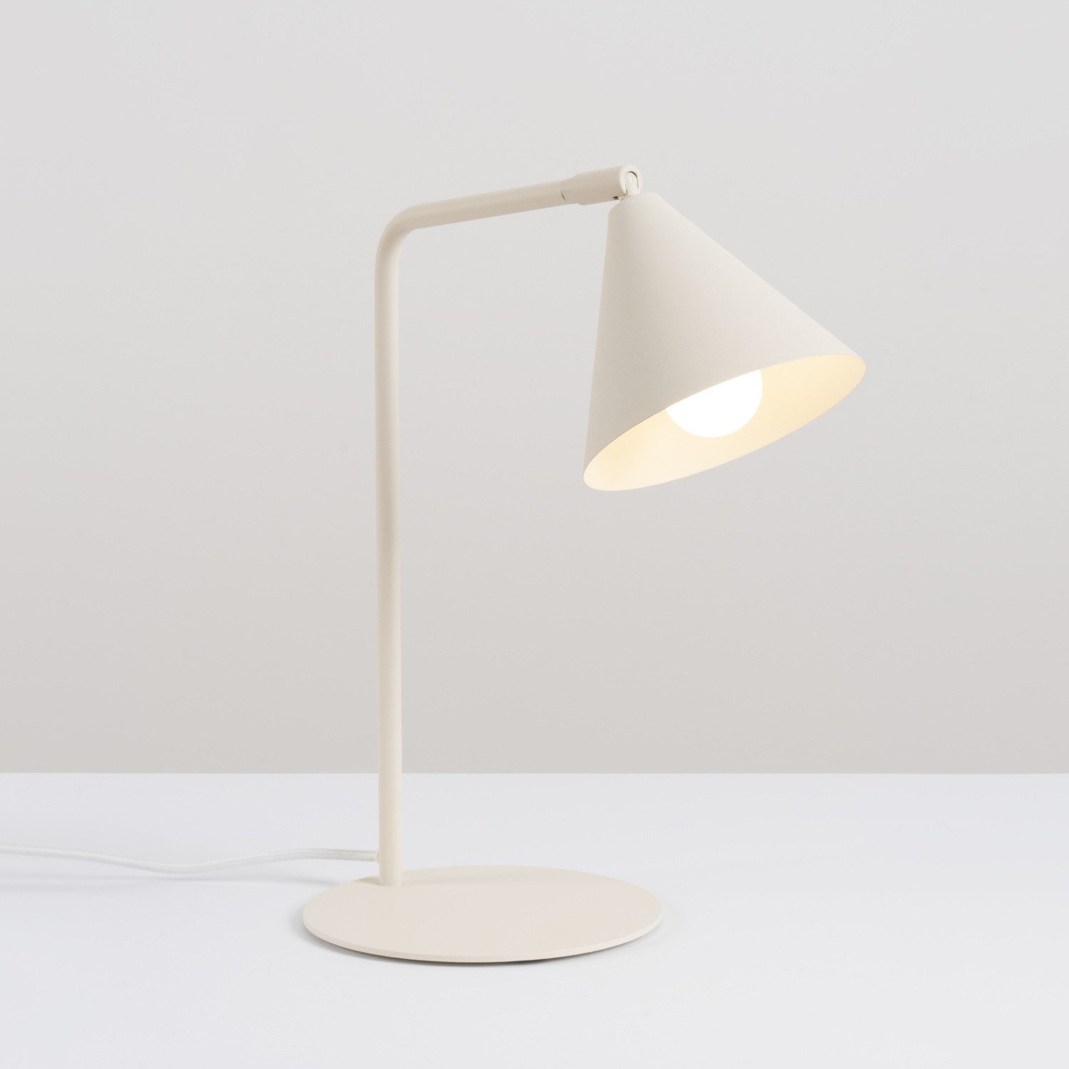 SOLLUX lighting Schreibtischlampe Tischlampe NOX beige, Nicht enthalten