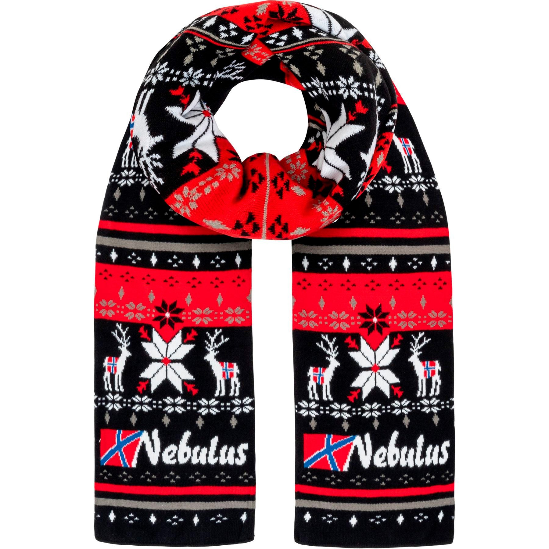 Mütze & Schal FREDDY, P5982 - Unisex, schwarz-rot, onesize