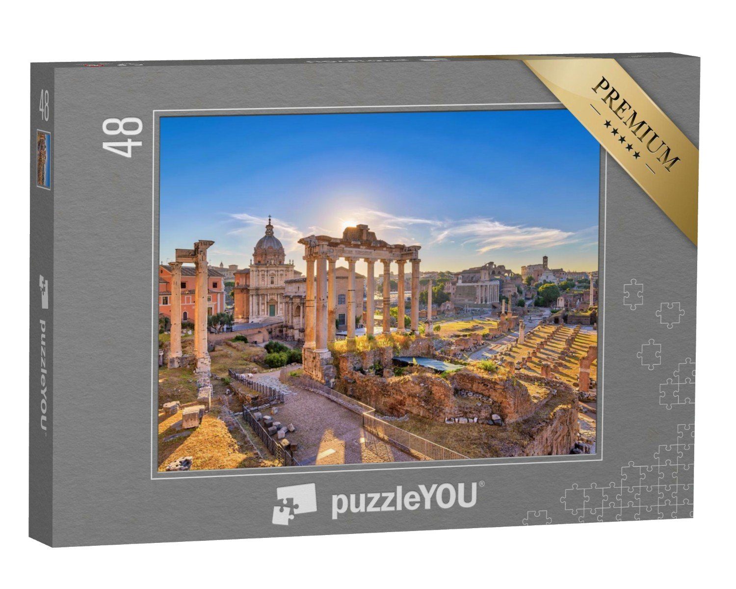 puzzleYOU Puzzle Sonnenaufgang über Rom mit Forum Romanum, 48 Puzzleteile, puzzleYOU-Kollektionen Rom