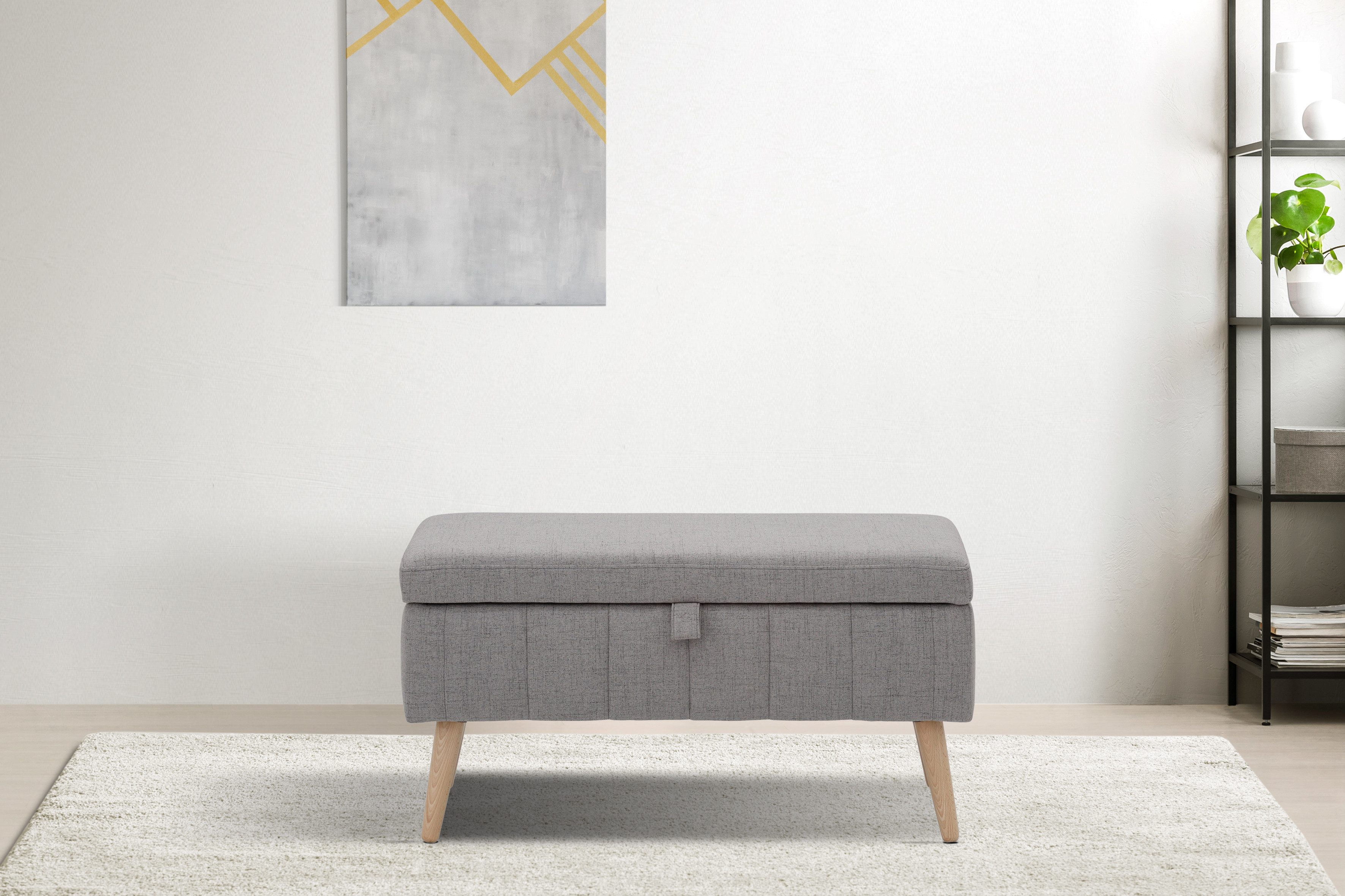 INOSIGN Truhenbank AMIRA Sitzbank mit Stauraum, Maße B/T/H: 81/36/43 cm, mit Staufach, in 3 Bezugsqualitäten mit feiner Steppung