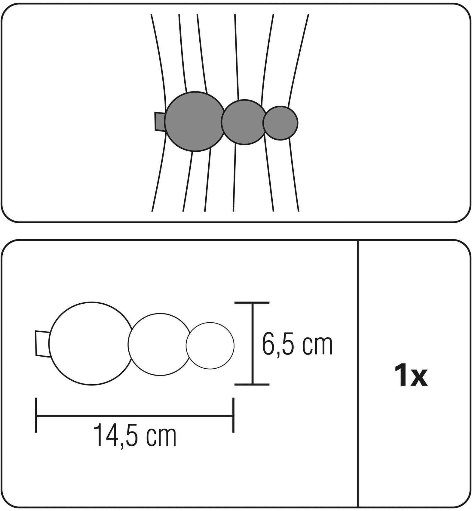 GARDINIA Raffspange Kreise, (1-tlg), zum Dekorieren und Raffen