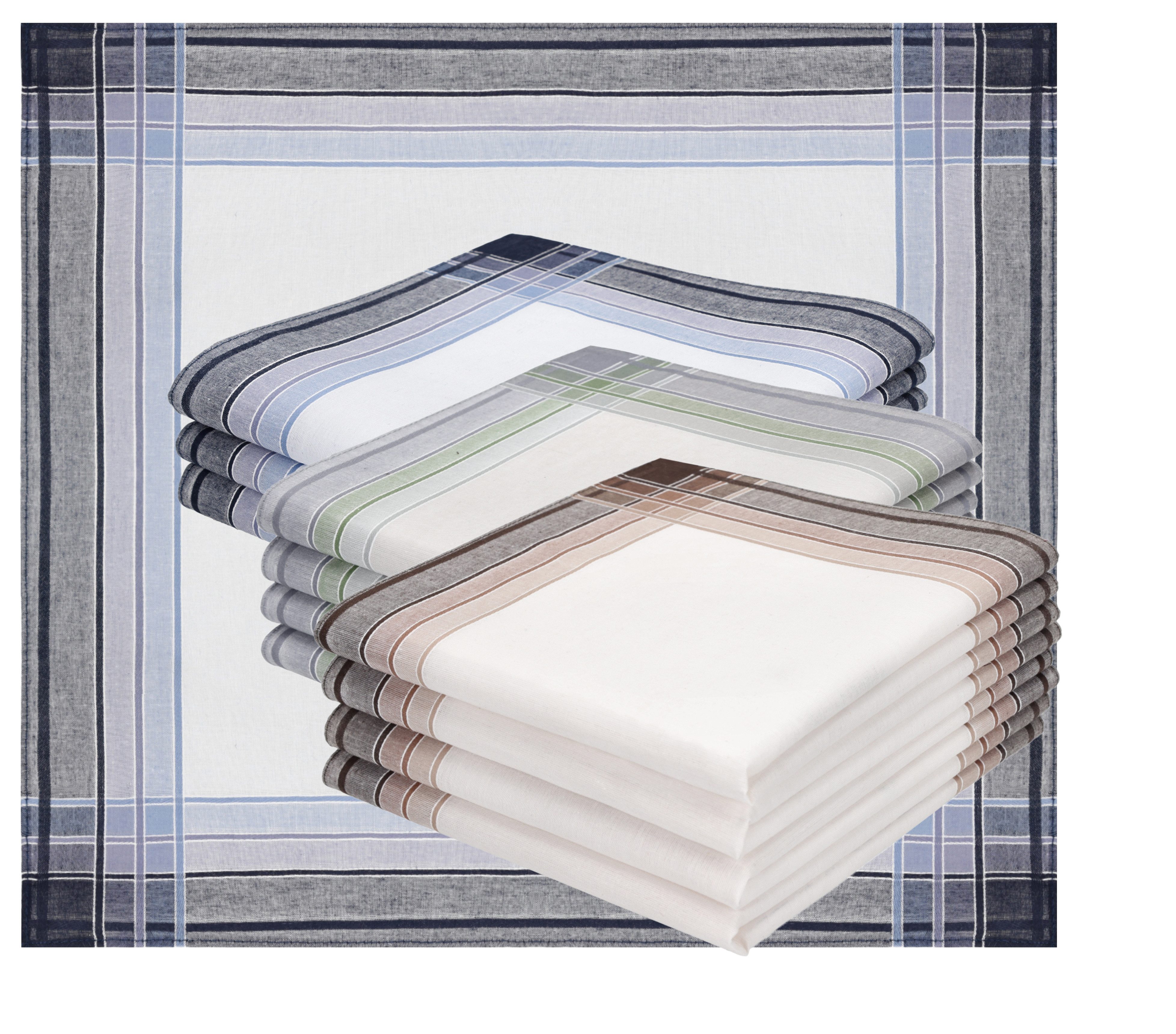 Betz Taschentuch 12 Stück Herren Stoff Taschentücher Set LUX 1 40x40cm
