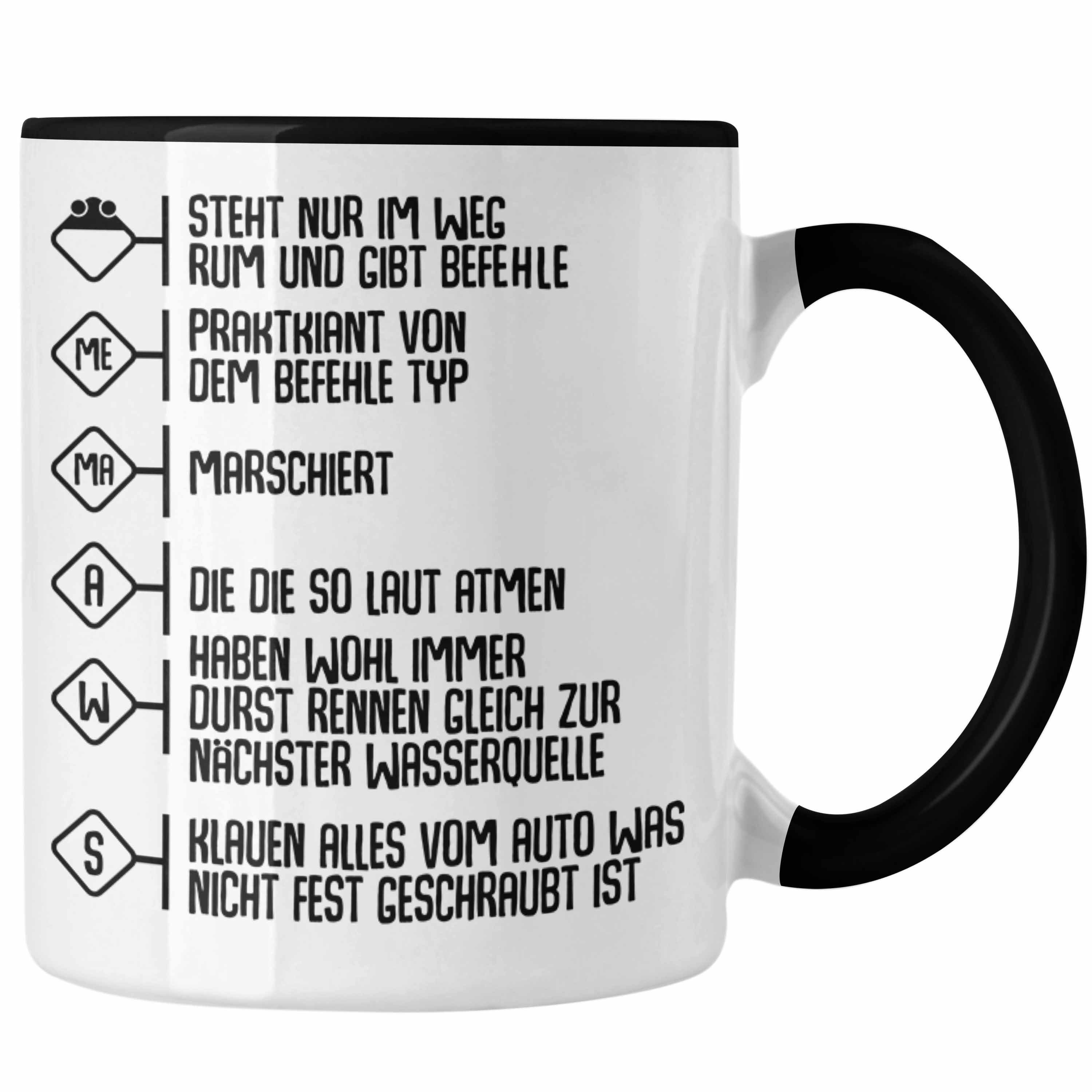 Zubehör Lustig - Praktikant Trendation Schwarz Geschenke Tasse Tasse Einsatz Feuerwehr Trendation Geburtstag Mann Spruch
