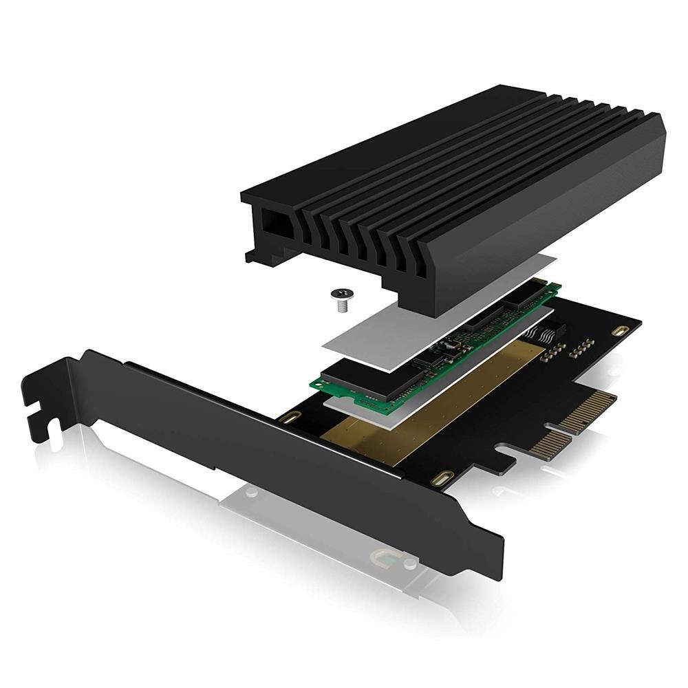 ICY BOX IB-PCI214M2-HSL Netzwerk-Adapter, PCIe Erweiterungskarte mit M.2 M-Key Sockel, für eine M.2 NVMe SSD