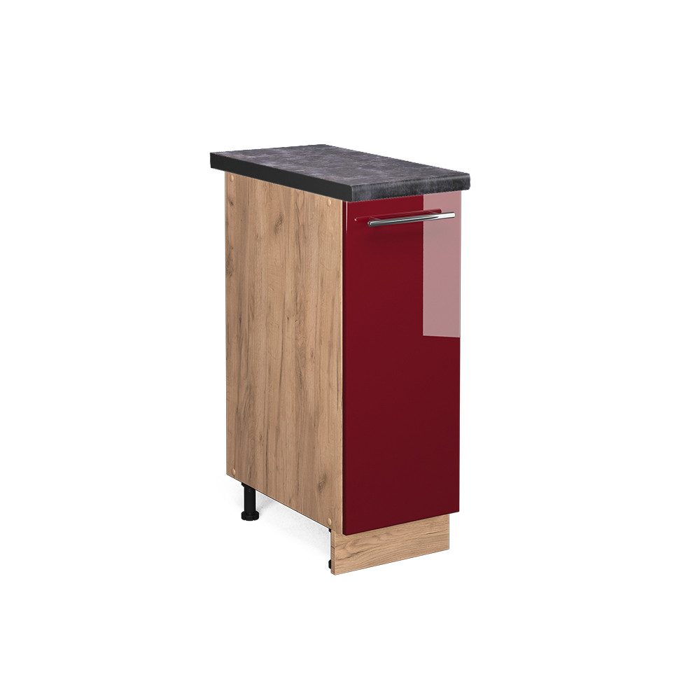 Vicco Apothekerschrank Fame-Line Bordeaux Hochglanz/Goldkraft Eiche 30 cm A günstig online kaufen