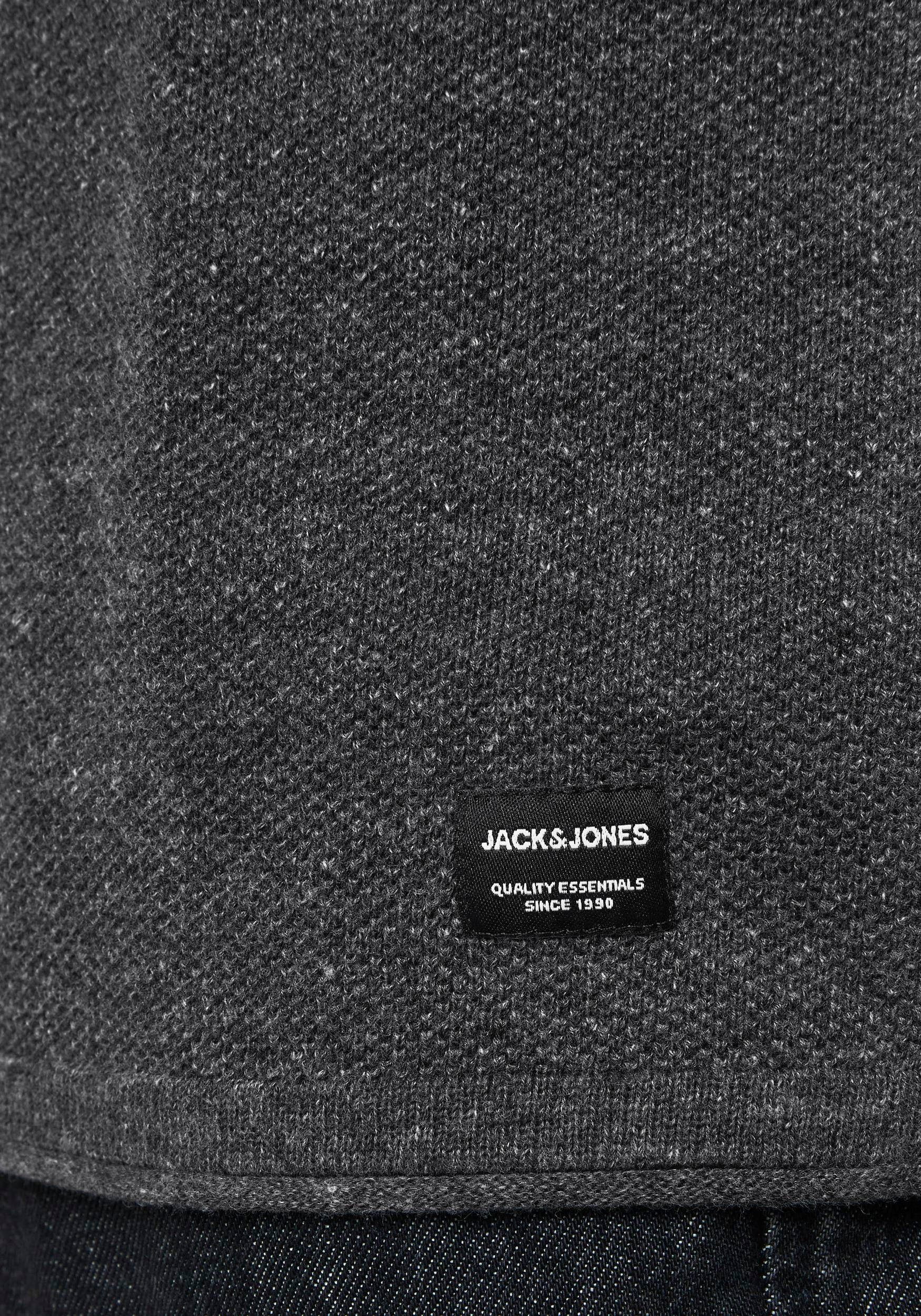 dark Jack melange HILL Rundhalspullover KNIT & grey Jones