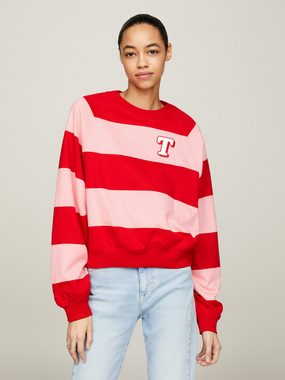 Tommy Jeans Sweatshirt TJW RLX LETTERMAN STRP CREW EXT mit allover Colorblock Streifen