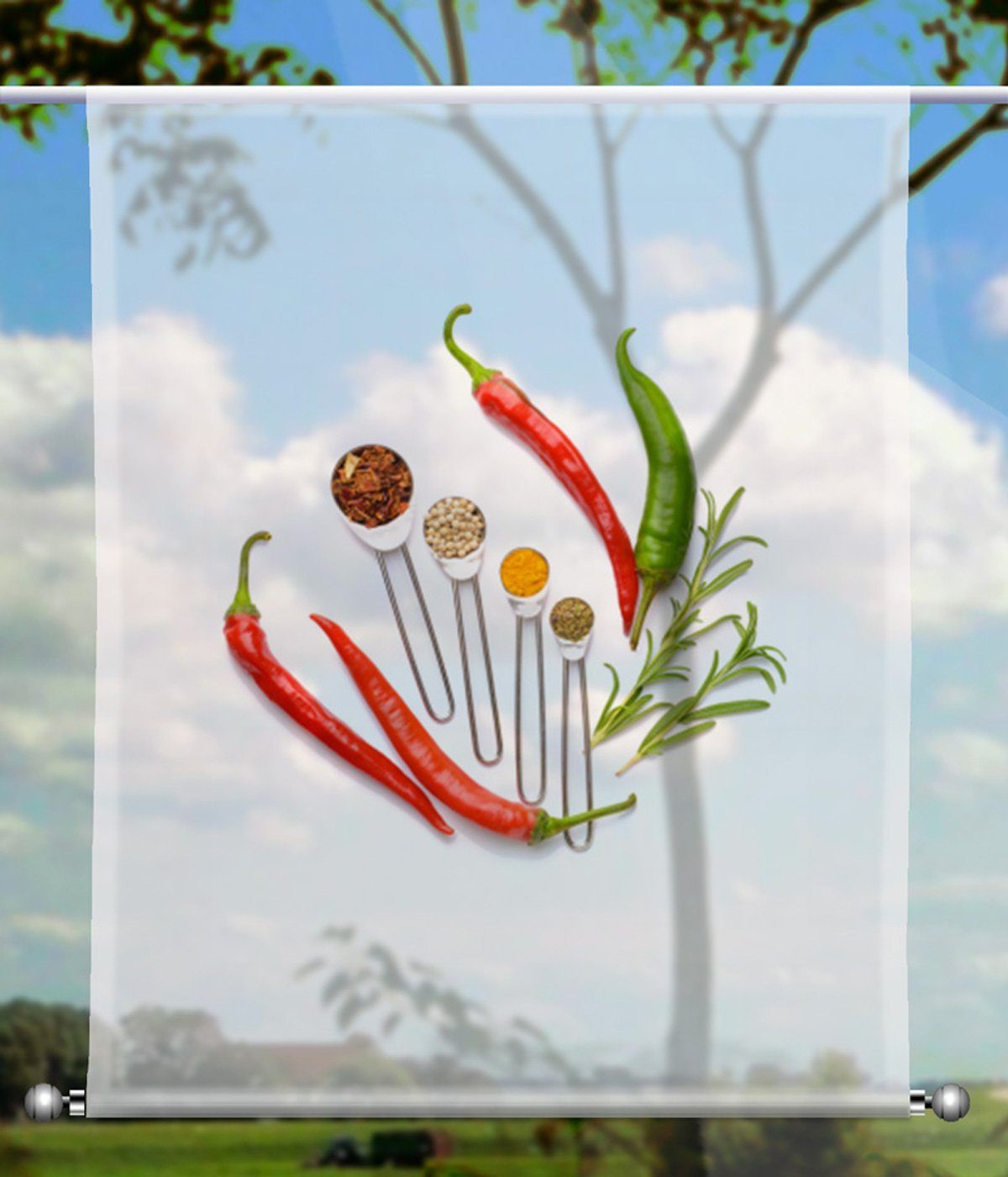 gardinen-for-life Scheibengardine Scheibenhänger Küchenfreuden Chili 2 günstig online kaufen