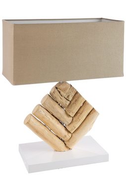 GILDE Tischleuchte GILDE Lampe Tribe - beige-naturfarben - H. 46cm x B. 35cm