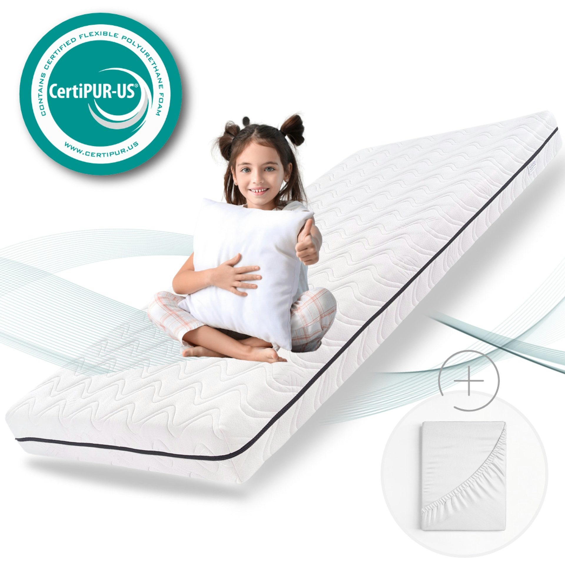 Kindermatratze Kindermatratze COZY 80x180 cm Kaltschaum inkl. Spannbettlaken – 2-teil, Alavya Home®, 10 cm hoch, (Set, 2-tlg), Kindermatratze 90x200 cm inkl. wasserdichtem Schoner