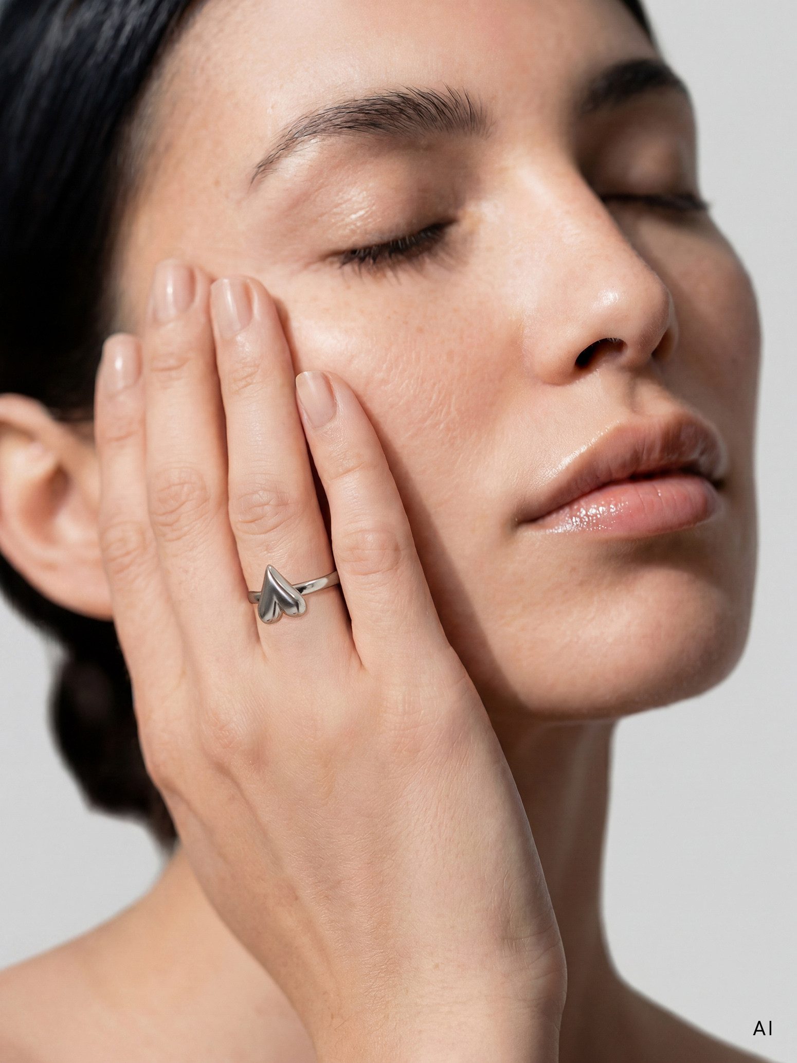 Tamaris Fingerring Edgy Heart Edelstahl